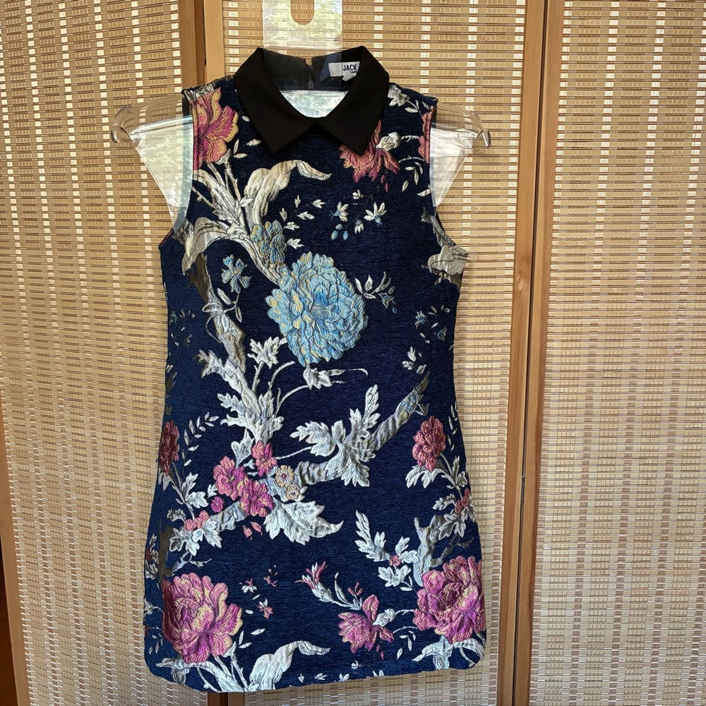 Floral brocade shift dress